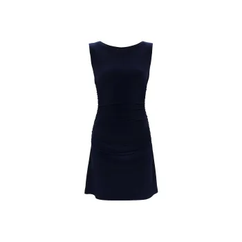 NORMA KAMALI Sleeveless Shirred Waist Mini Dress