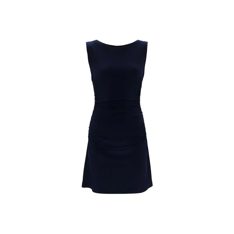 NORMA KAMALI Sleeveless Shirred Waist Mini Dress-0