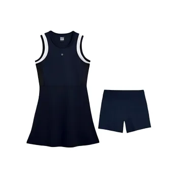 Kawasaki Blue And White Porcelain Series Sleeveless Dress Women's