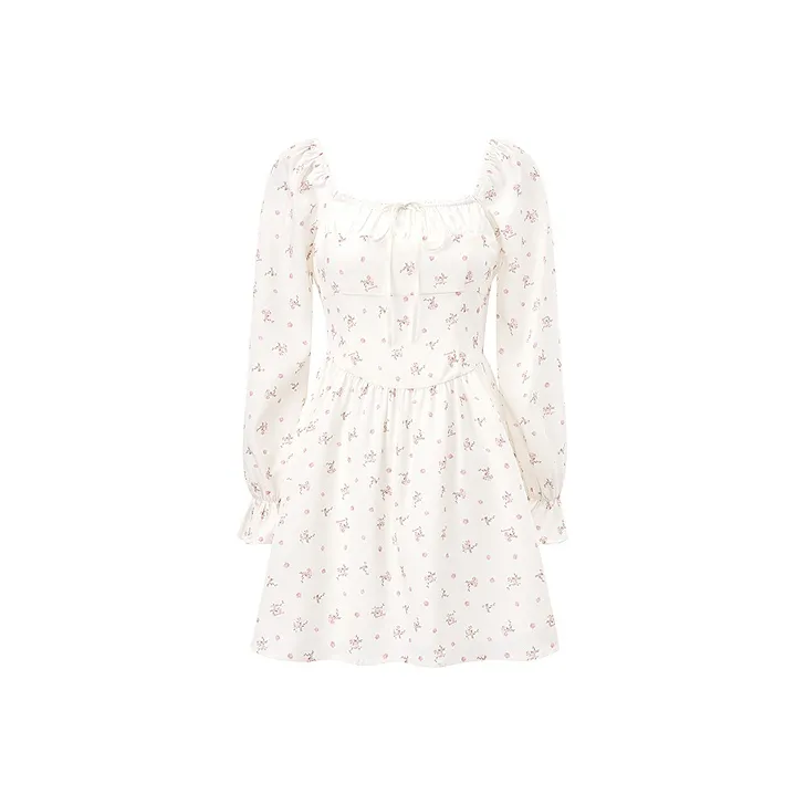 LEDIN Long Sleeved Dress Women's Ecru-0