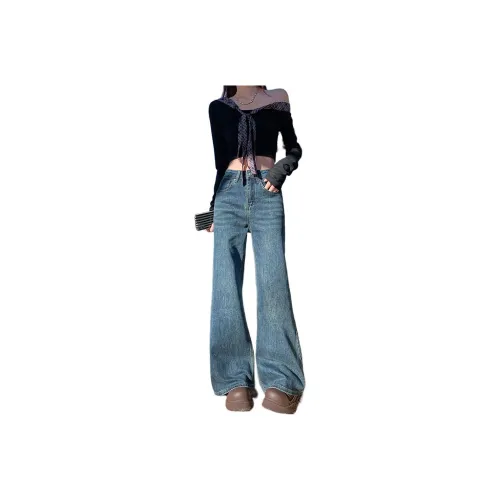 Flowers In Water Jeans Women's Blue