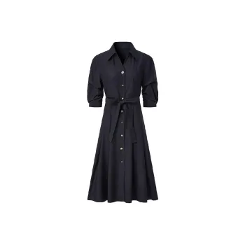 PEACEBIRD Long Sleeved Dress Women's Black