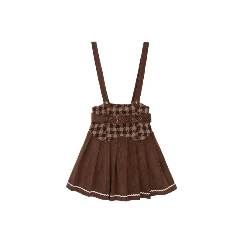 LALAJK Haily Cloak Shirt Suspender Skirt Fall And Winter Maillard Style Skirt Set Women's-7
