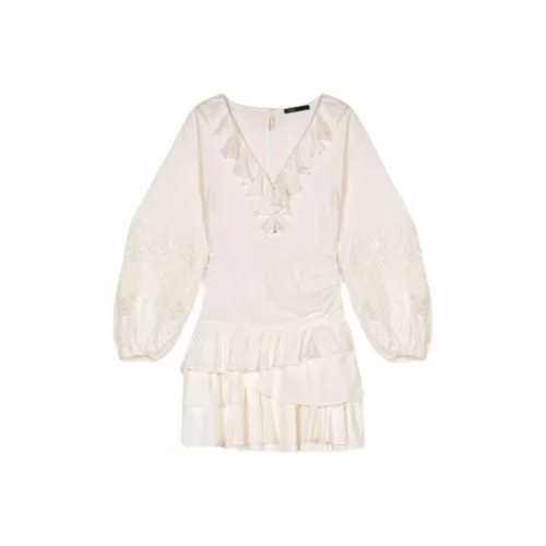 Maje Long Sleeved Dress Women's Light Umber With A Slight White Tint