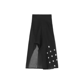 Yohji Yamamoto Slit Detailed Gathered Skirt