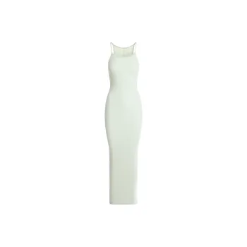 SKIMS SS25 COTTON RIB LONG CAMI DRESS Slip Dress Women's SPEARMINT/Spearmint