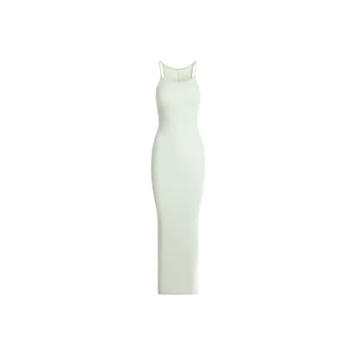 SKIMS SS25 COTTON RIB LONG CAMI DRESS Slip Dress Women's SPEARMINT/Spearmint