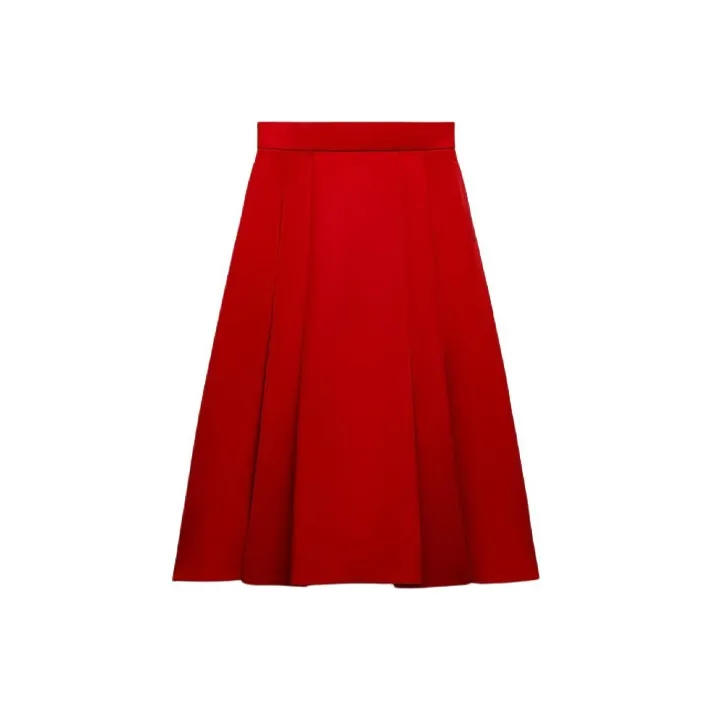 ZARA Casual Long Skirts Women's Red-0