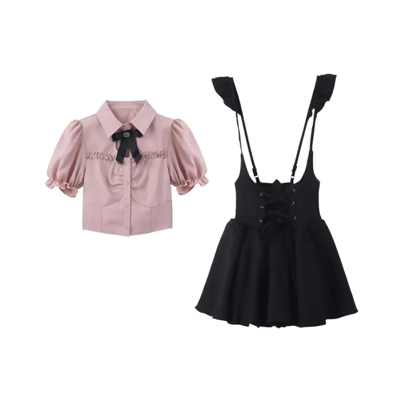 Spicy Gals Skirt Set Women's Pink-1