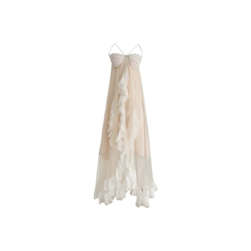 Udon House Slip Dress Women's Colored Glaze Light Apricot-0