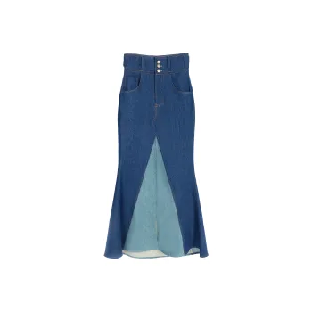 RELABEL Casual Long Skirts Women's Dark Blue & Light Blue