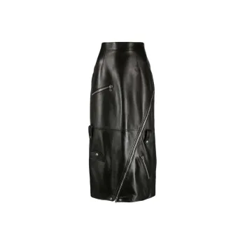 Alexander McQueen Zip Detailed High-Waisted Midi Skirt