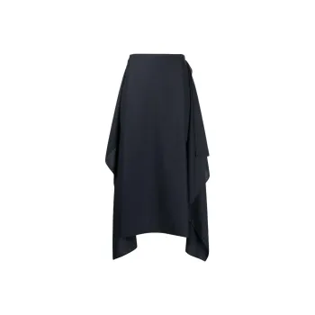 THE ROW Bassia Draped Wool Skirt