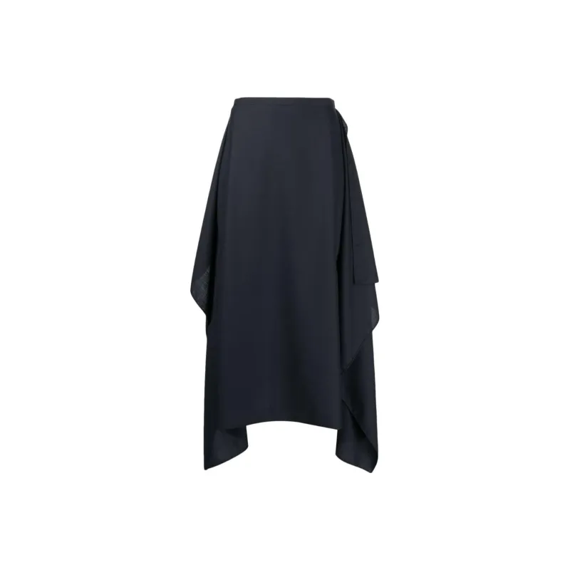 THE ROW Bassia Draped Wool Skirt-0