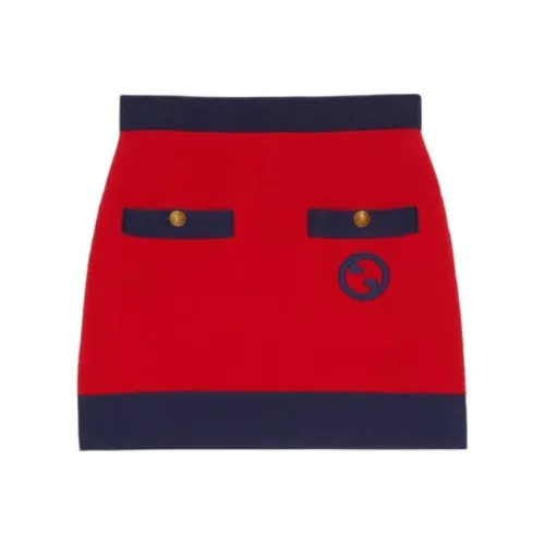 GUCCI Casual Short Skirts Women's Red