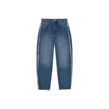 GANNI Distressed Wide Leg Jeans