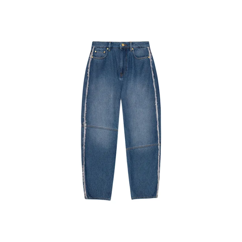 GANNI Distressed Wide Leg Jeans-0