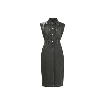 BBLLUUEE Sleeveless Dress Women's Mist Gray