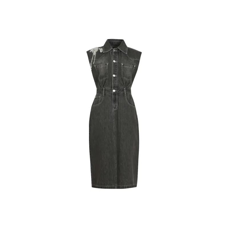 BBLLUUEE Sleeveless Dress Women's Mist Gray-0