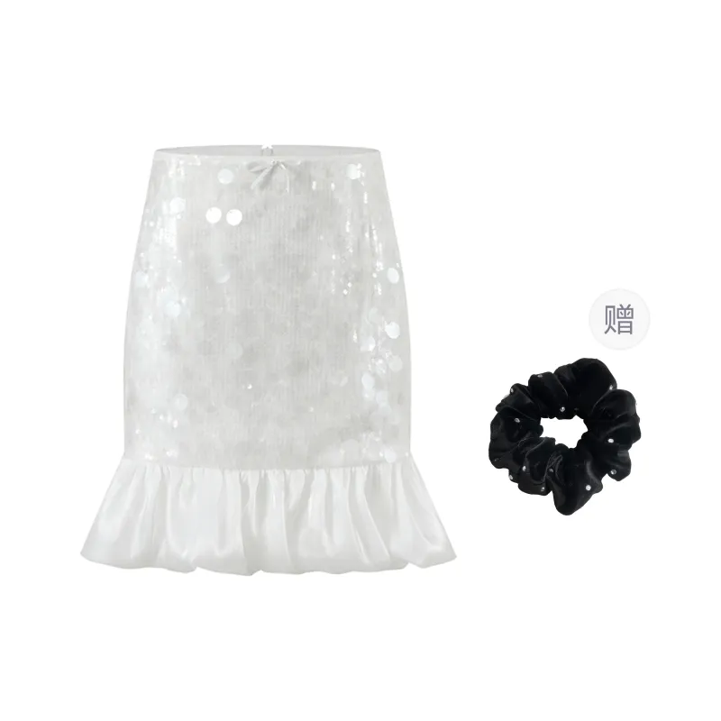 Three Quarters Casual Short Skirts Women's White-0