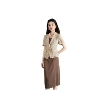 Mylan Two Piece Skirt Sets Women's Khaki