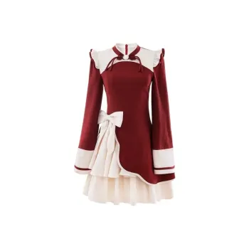 ABCMININ Long Sleeved Dresses Women's Red