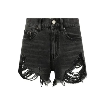 Valeria Obbaco Denim Shorts Women's Black