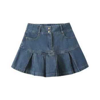 EIDOLON GRAIN Denim Short Skirts Women's Blue