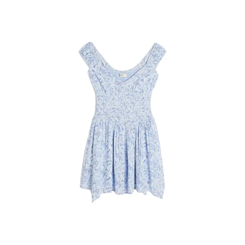Hollister Sleeveless Dress Women's Light Blue Floral-0