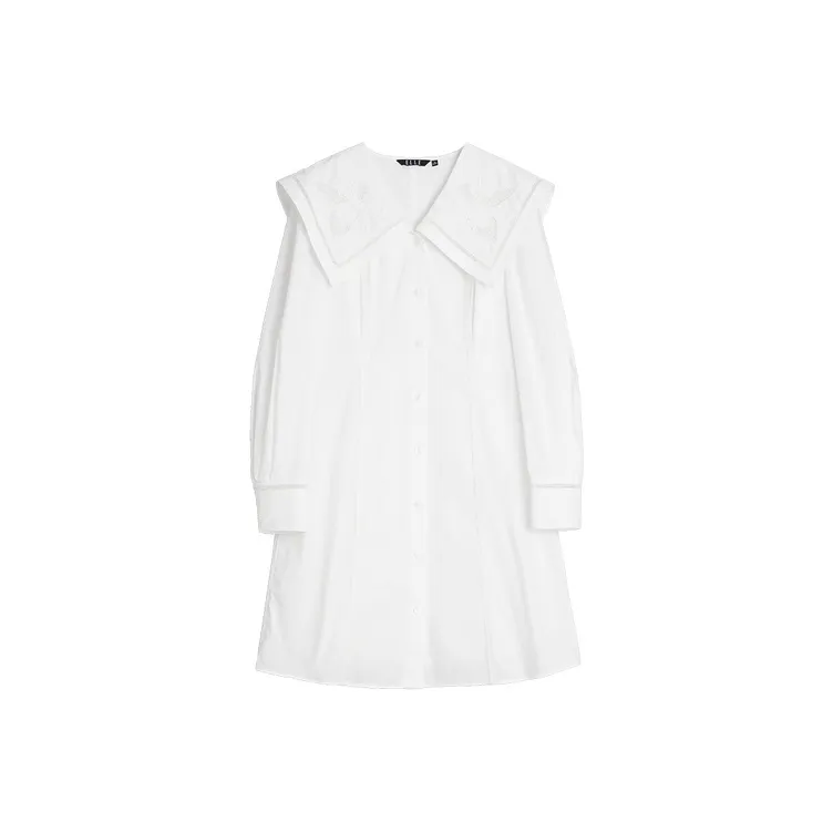 ELLE Summer New Arrival Long Sleeved Skirt Women's White-0