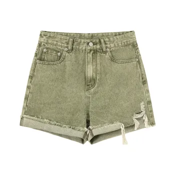 CHUU Denim Shorts Women's Gray Green