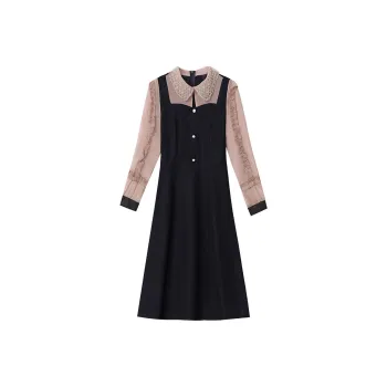 Mapping Long Sleeved Dresses Women's Black