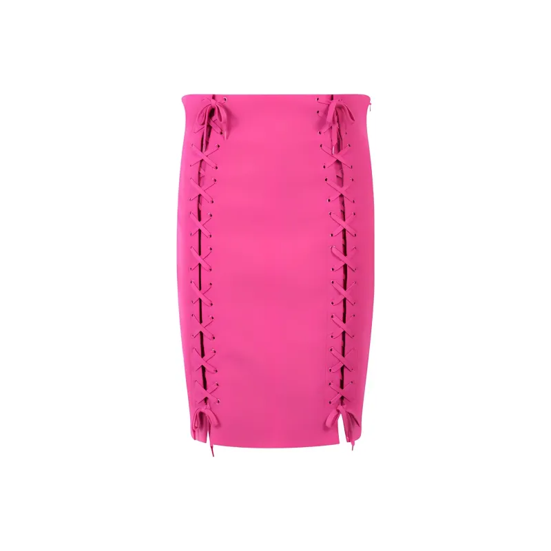 MOSCHINO Tie-Fastened High-Waist Mini Pencil Skirt-0
