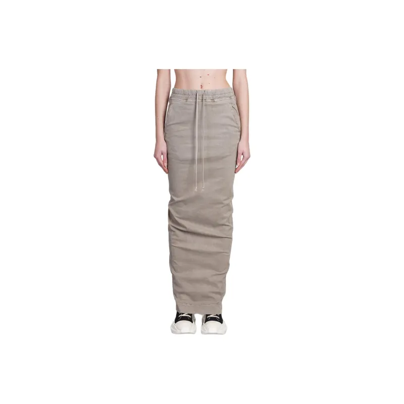 Rick Owens DRKSHDW SS24 Casual Long Skirts Women's Gray-0