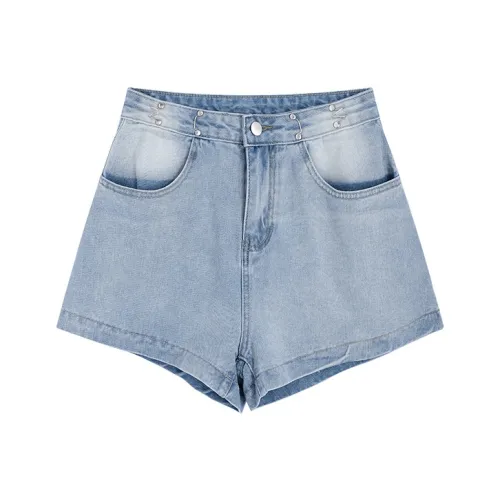MINCOCROSEPEPPAR Denim Shorts Women's Light Blue