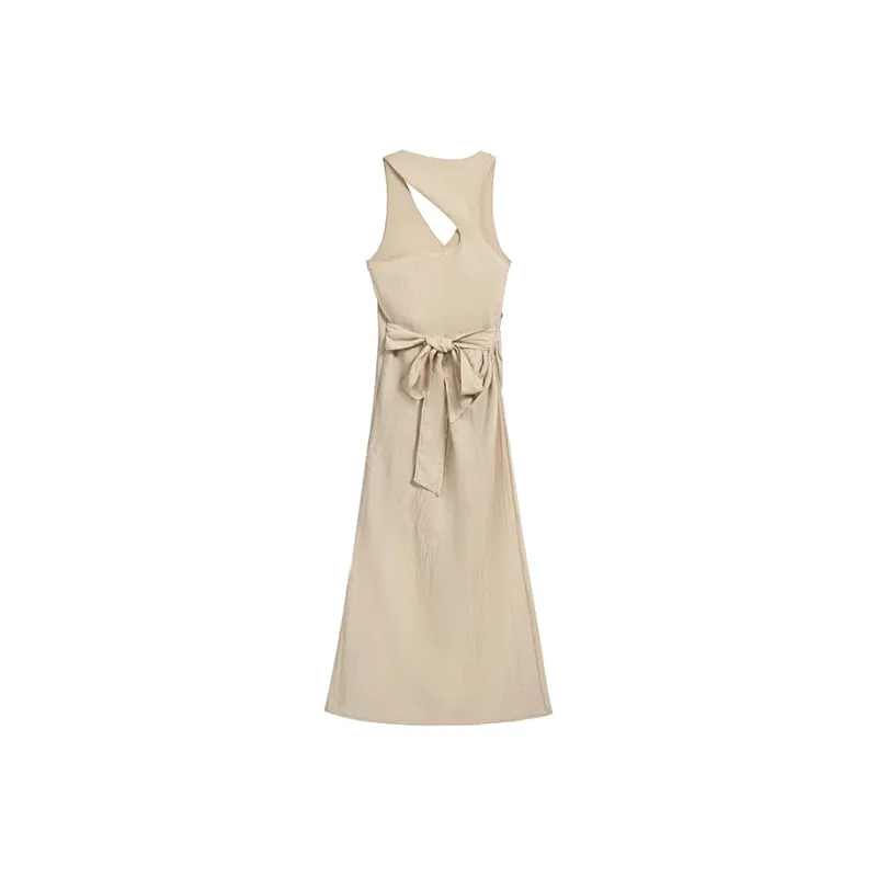 AHDO Slip Dresses Women's Apricot-1