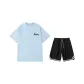 2 Pack (Haze Blue Top+Black Shorts)