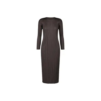 PLEATS PLEASE ISSEY MIYAKE Long Sleeved Dresses Women's Black Brown