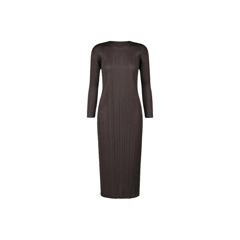 PLEATS PLEASE ISSEY MIYAKE Long Sleeved Dresses Women's Black Brown-0