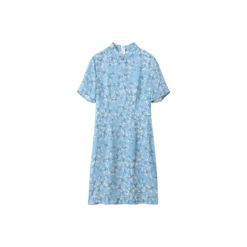 H YXIANG Short Sleeved Dresses Women's Like A Flower In The Shadow