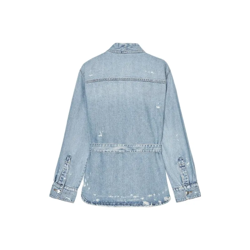 ZARA Trf Denim Jackets Women's Light Blue-1
