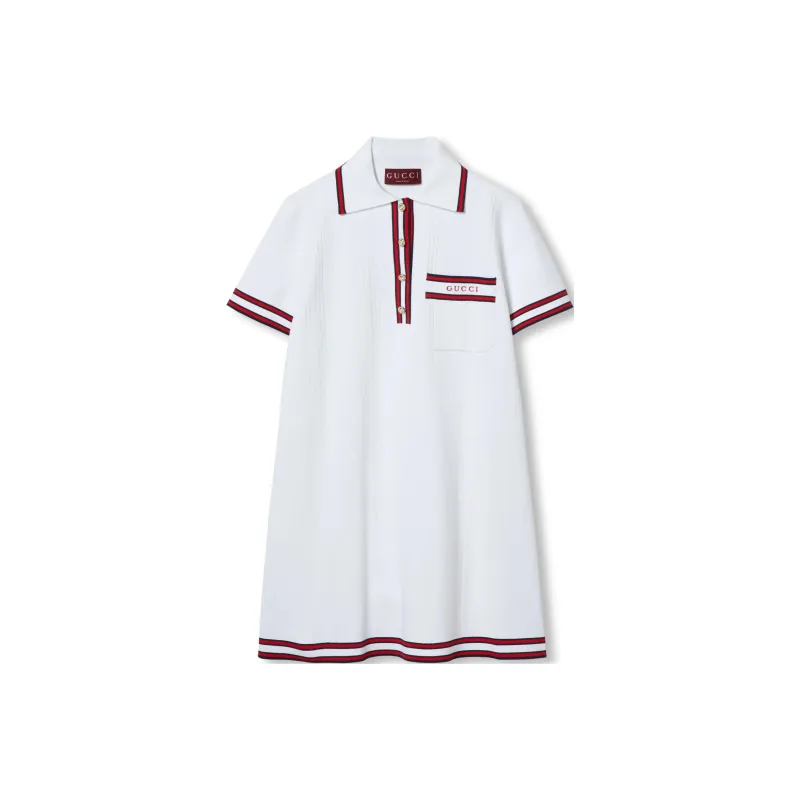 GUCCI SS24 Short Sleeved Dress Women's Ivory White-0