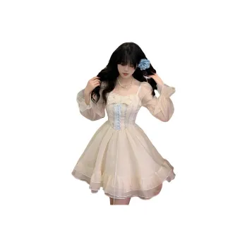 The Temptation Of The Muse Long Sleeved Dress Women's Apricot
