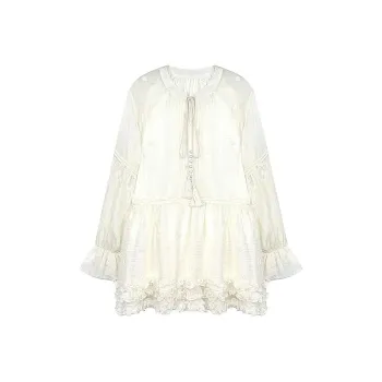 AFGGD Long Sleeved Dress Women's White
