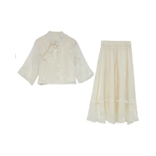 Icicofficial Skirt Set Women's Apricot