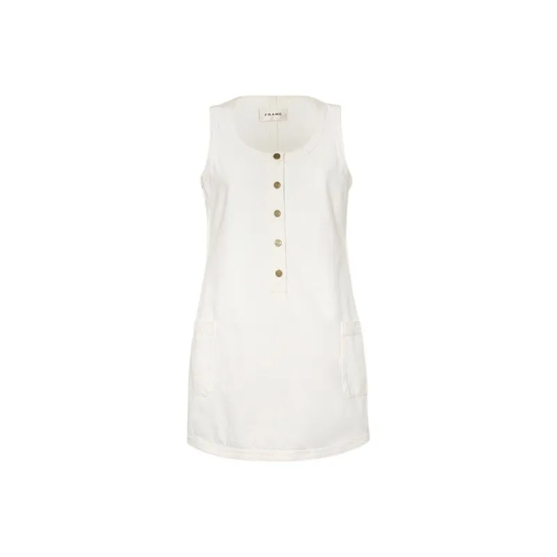 FRAME SS24 Sleeveless Dress Women's White-0