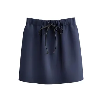 MS MIN Casual Short Skirts Women's Navy Blue