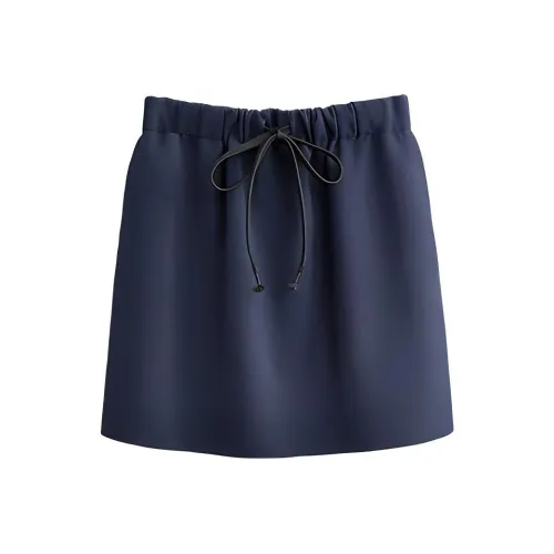 MS MIN Casual Short Skirts Women's Navy Blue