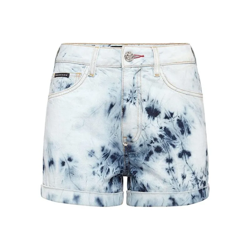 PHILIPP PLEIN Bleached Hot Pants-0