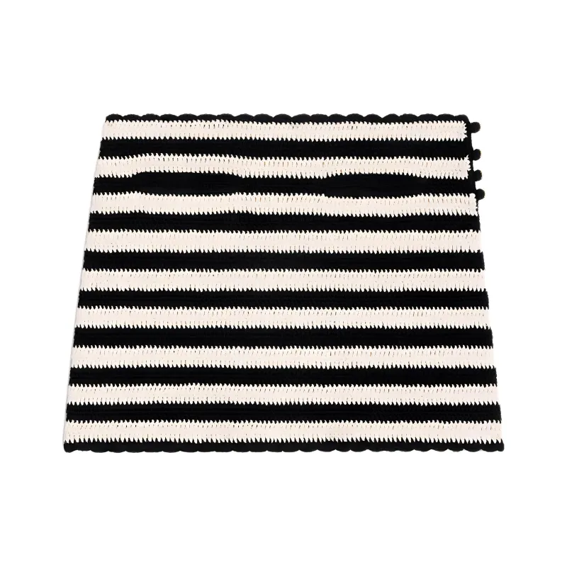 CELINE Striped Crochet Mini Skirt-0